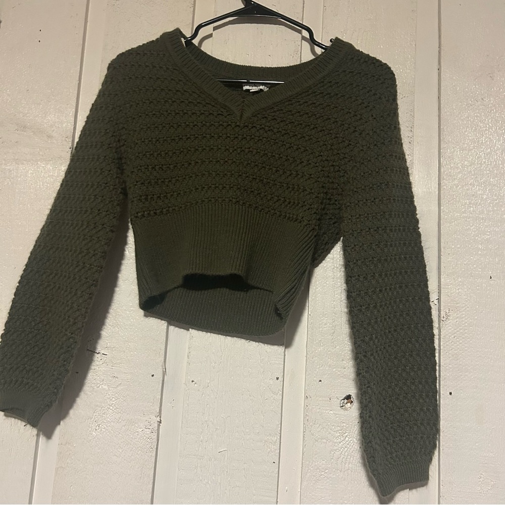 True Craft Olive V-Neck Sweater